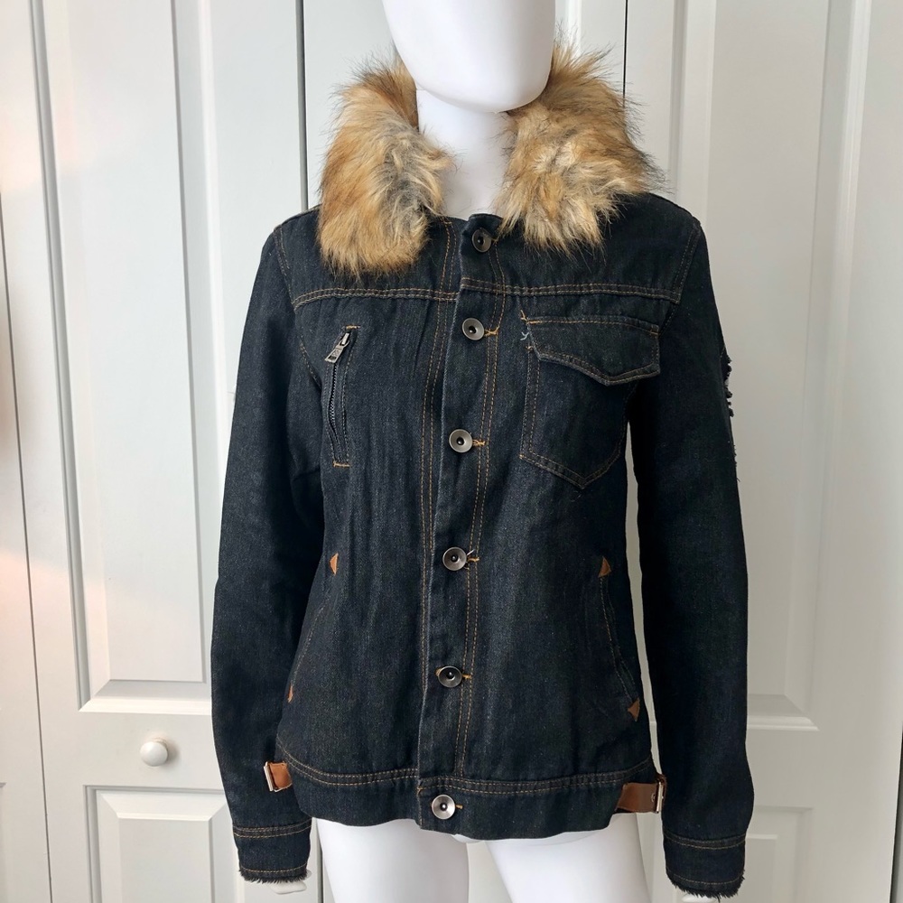 Unisex Sherpa Fleece Lined Denim Jacket